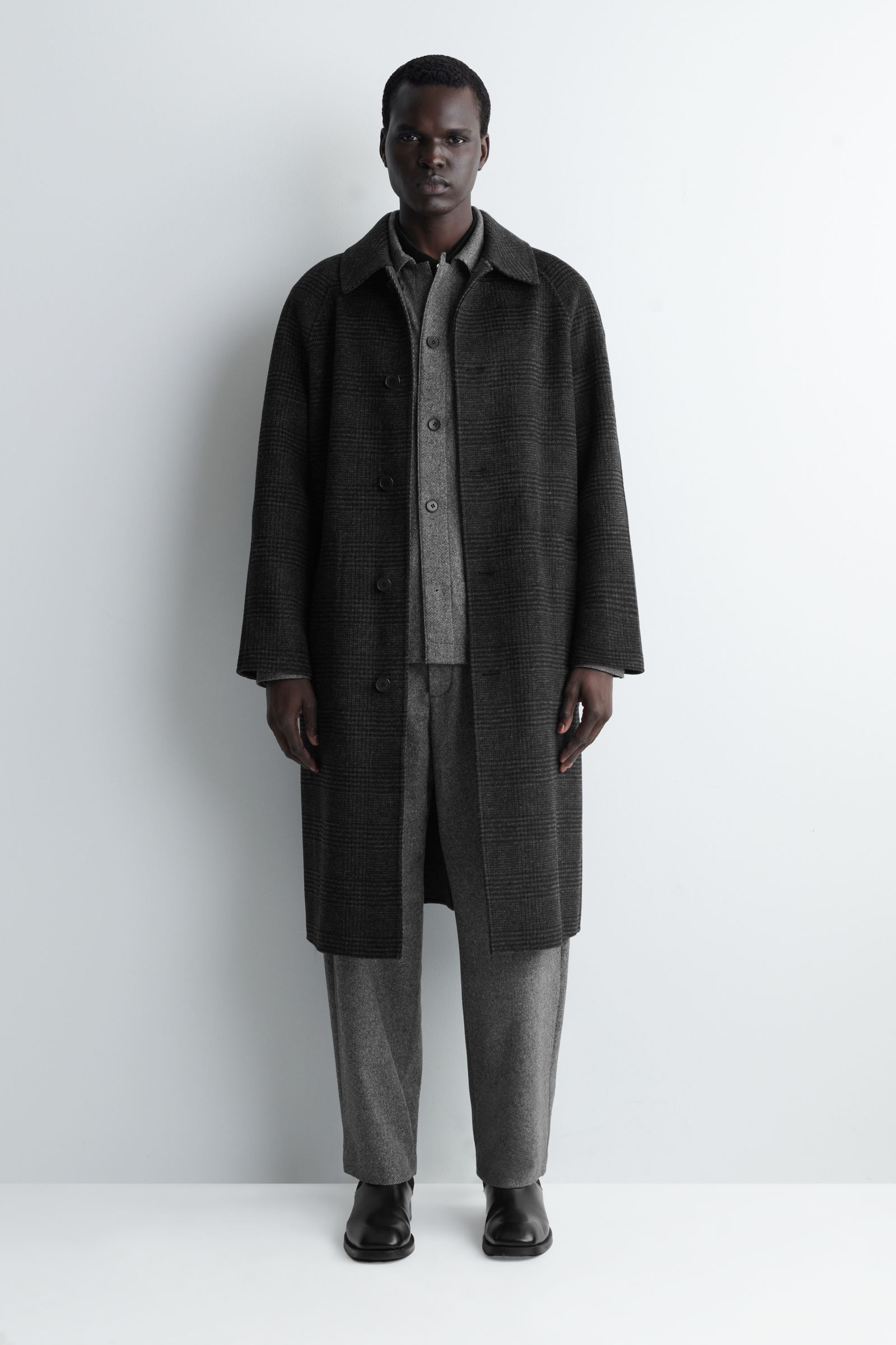 BIRDSEYE WOOL BARREL-LEG TROUSERS バーズアイ ウール バレルレッグ