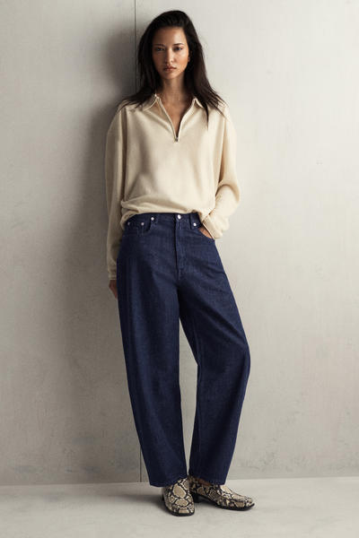 COS メリノウールヤクジップアップポロシャツ