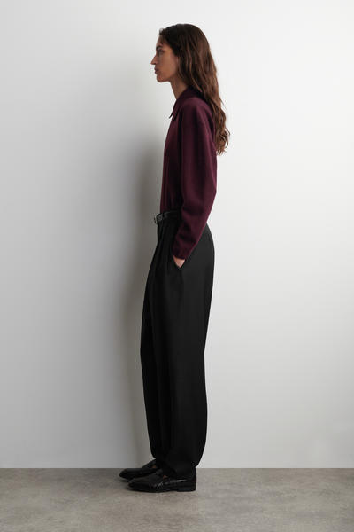 COS メリノウールヤクジップアップポロシャツ