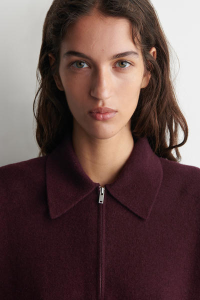 COS メリノウールヤクジップアップポロシャツ