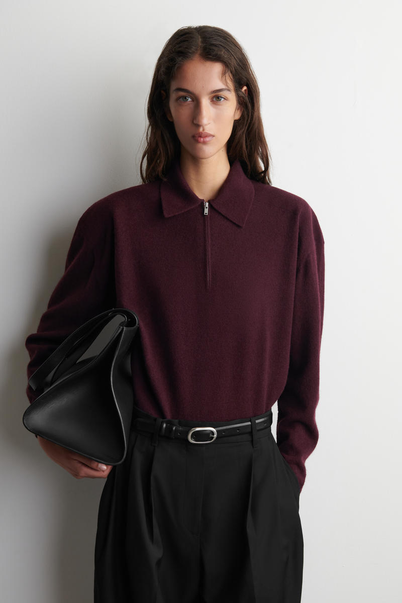 MERINO WOOL-YAK ZIP-UP POLO SHIRT メリノウールヤクジップアップ