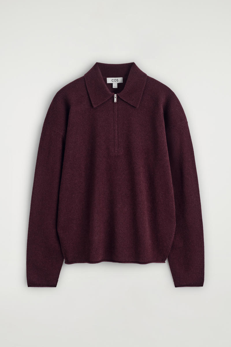 MERINO WOOL-YAK ZIP-UP POLO SHIRT メリノウールヤクジップアップ