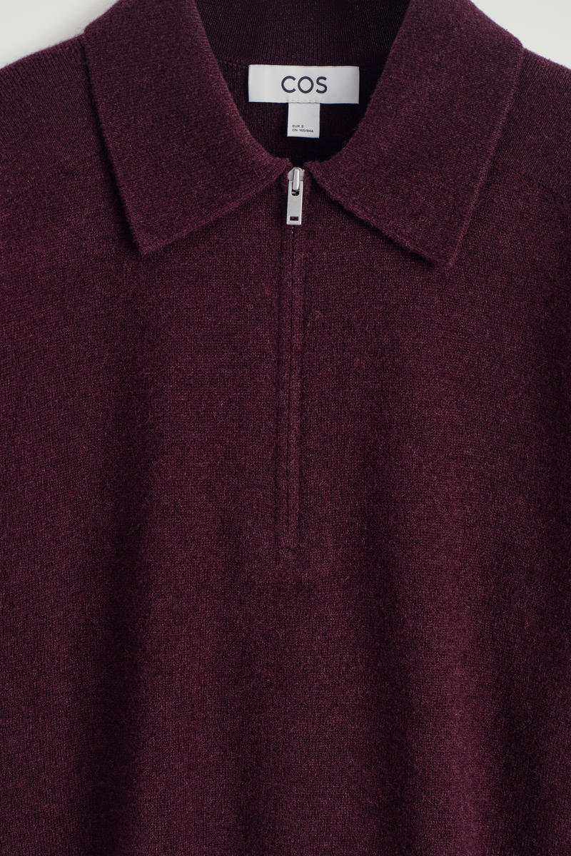 MERINO WOOL-YAK ZIP-UP POLO SHIRT メリノウールヤクジップアップ