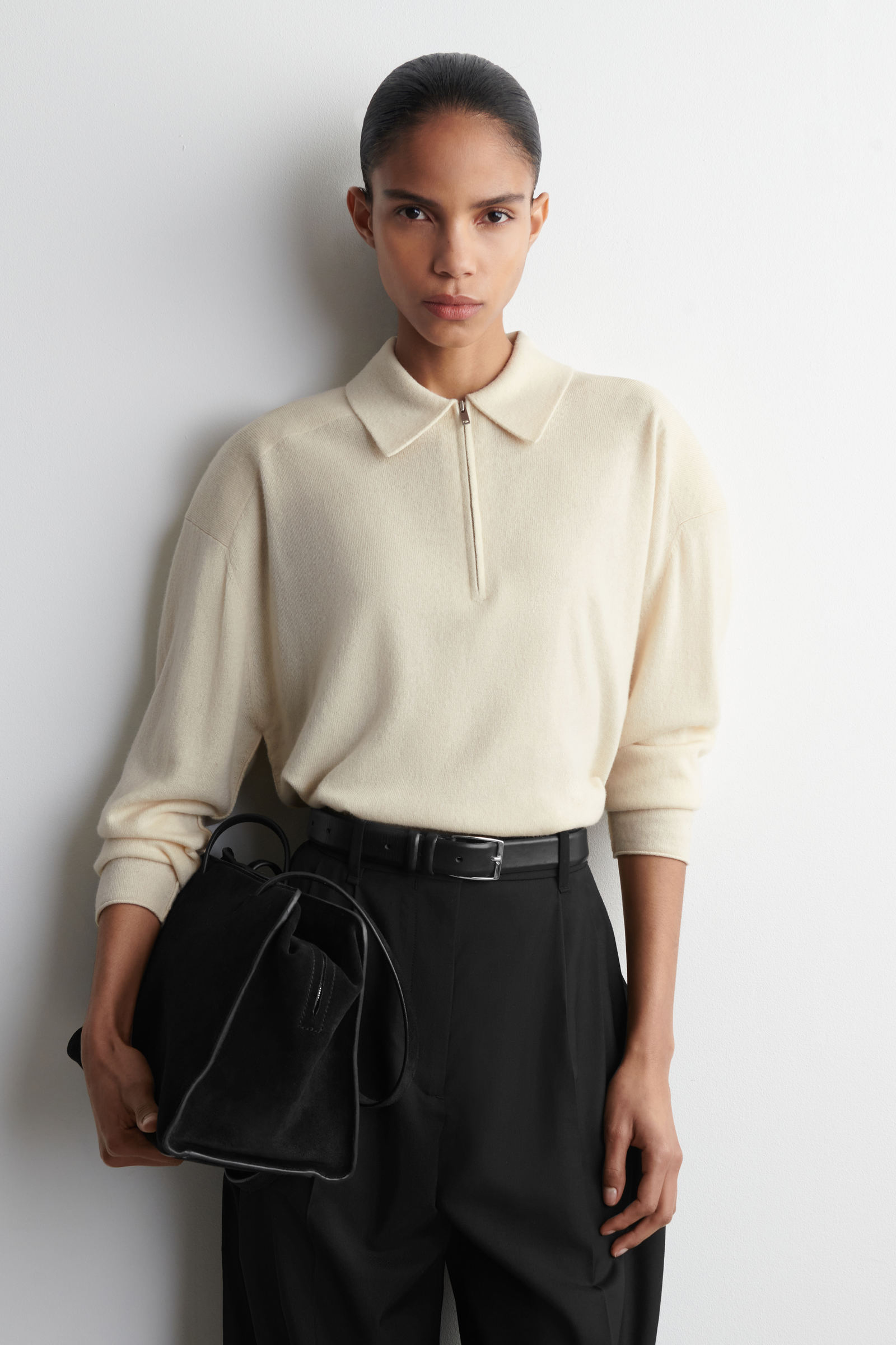 MERINO WOOL-YAK ZIP-UP POLO SHIRT メリノウールヤクジップアップ