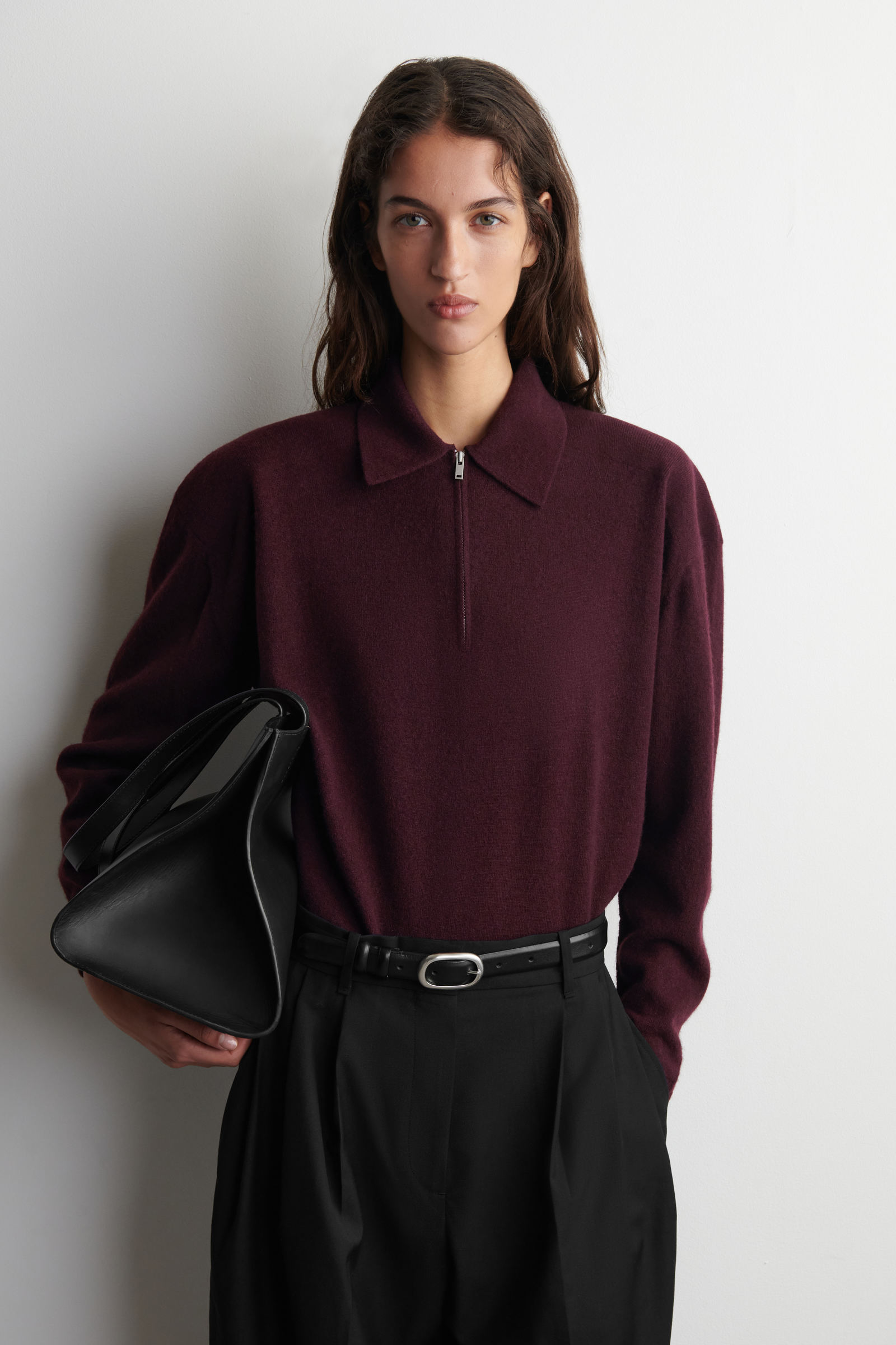 MERINO WOOL-YAK ZIP-UP POLO SHIRT メリノウールヤクジップアップ