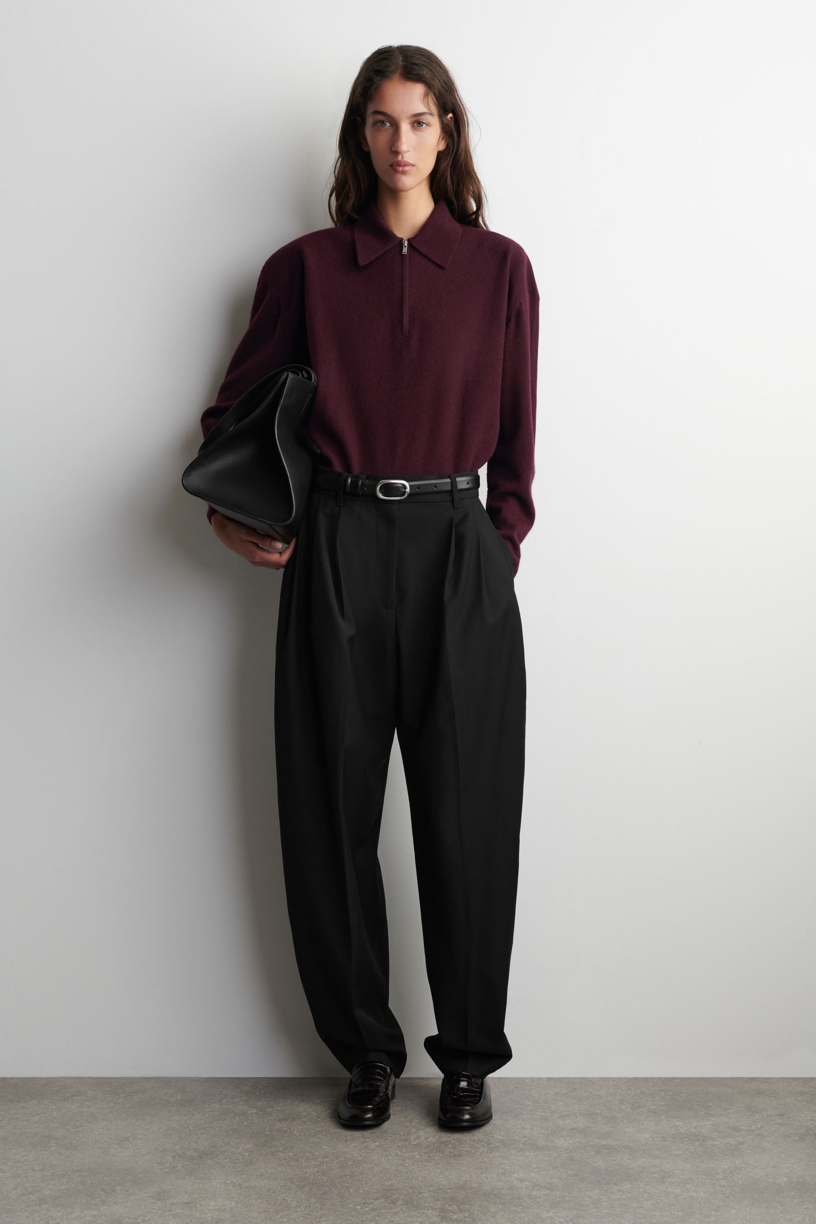 MERINO WOOL-YAK ZIP-UP POLO SHIRT メリノウールヤクジップアップ