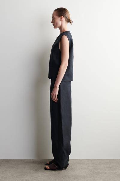 COS リネンバレルレッグパンツ