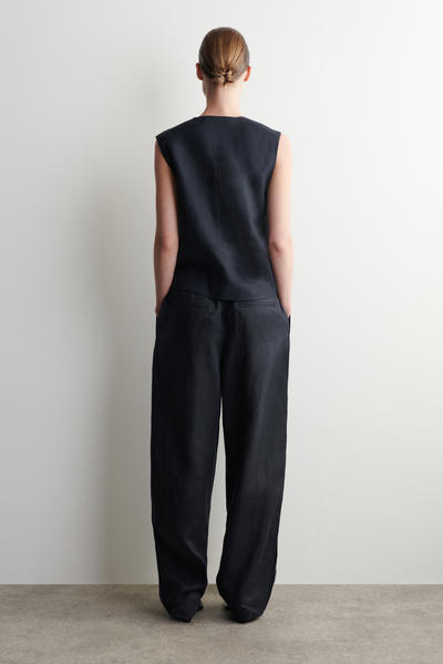 COS リネンバレルレッグパンツ