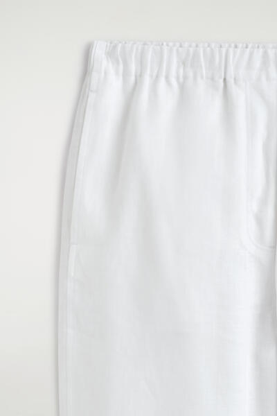 COS リネンバレルレッグパンツ