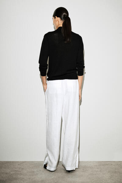 COS リネンバレルレッグパンツ