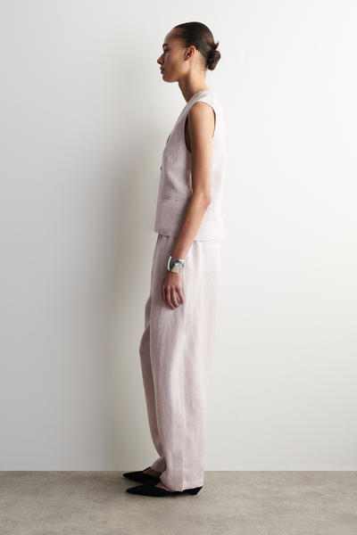 COS リネンバレルレッグパンツ