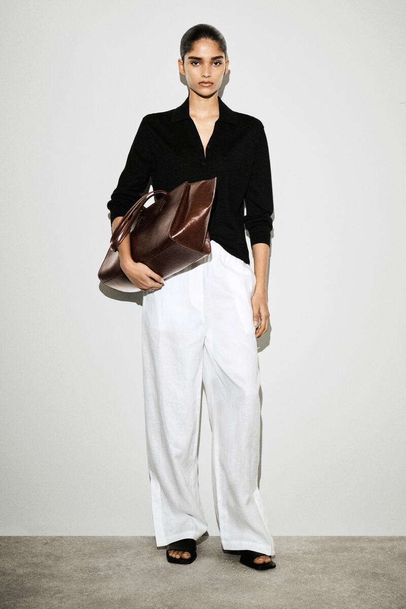 COS リネンバレルレッグパンツ