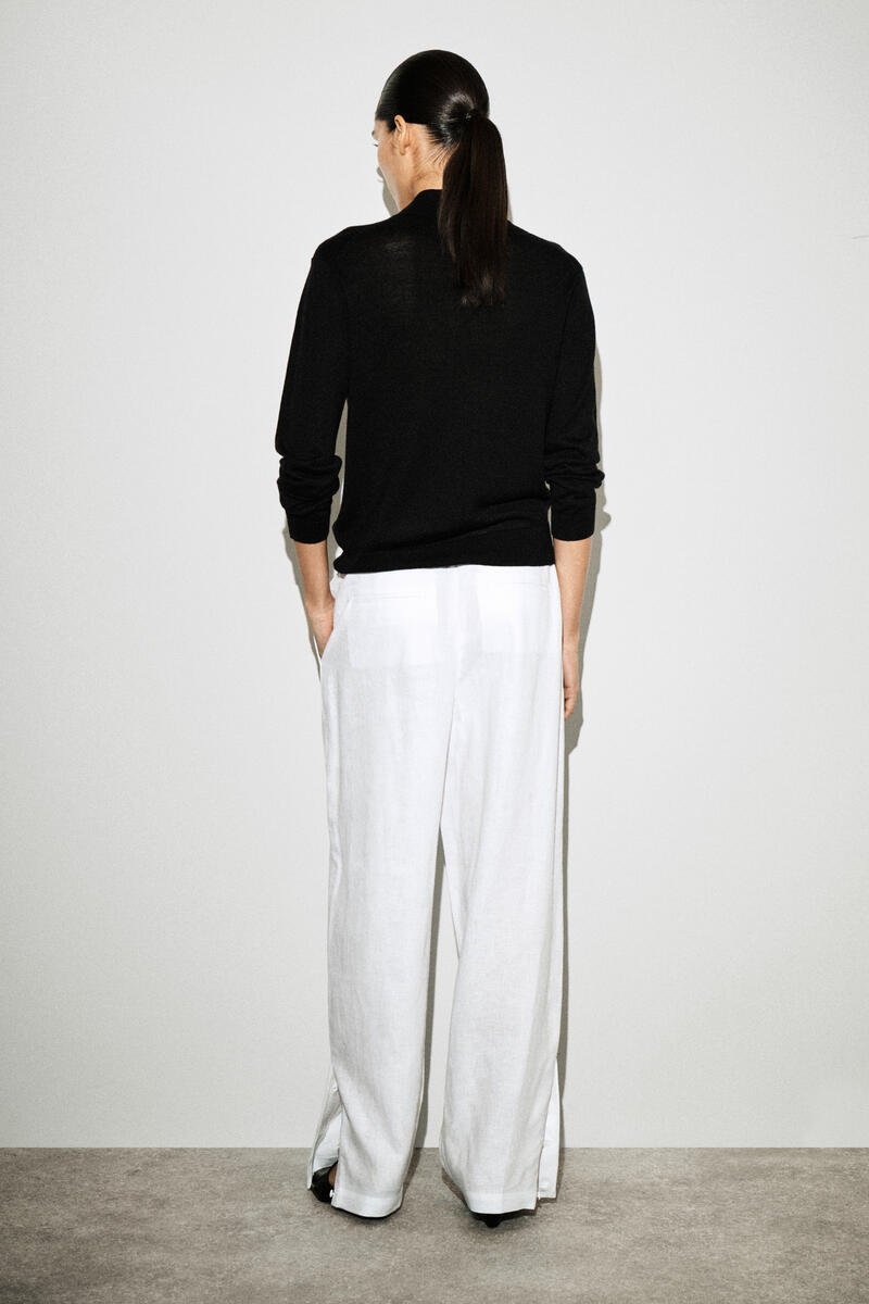 COS リネンバレルレッグパンツ