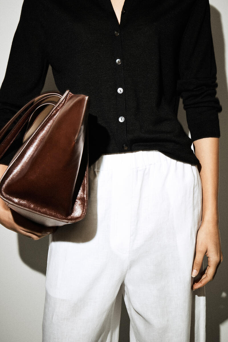 COS リネンバレルレッグパンツ