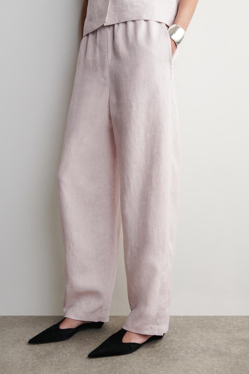 COS リネンバレルレッグパンツ