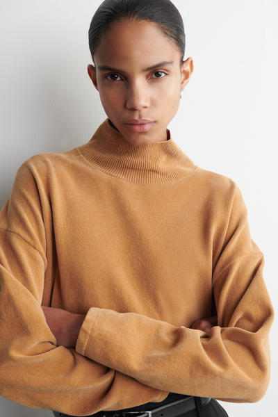 COS シェニール ファンネルネック ジャンパー