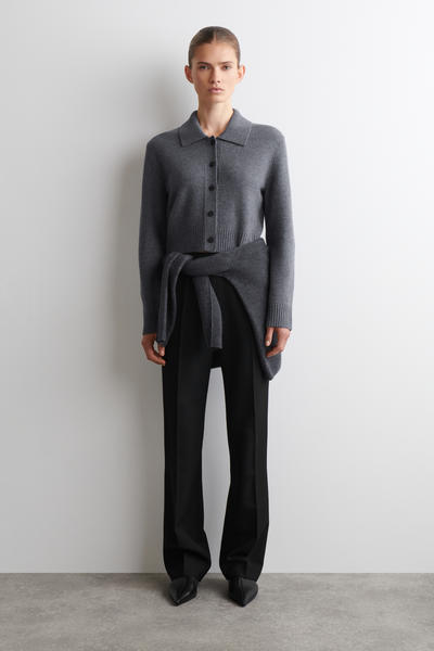COLLARED MERINO WOOL CARDIGAN 襟付きメリノウールカーディガン