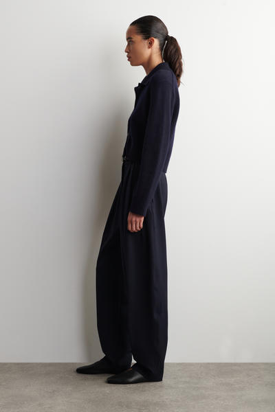 COS 襟付きメリノウールカーディガン