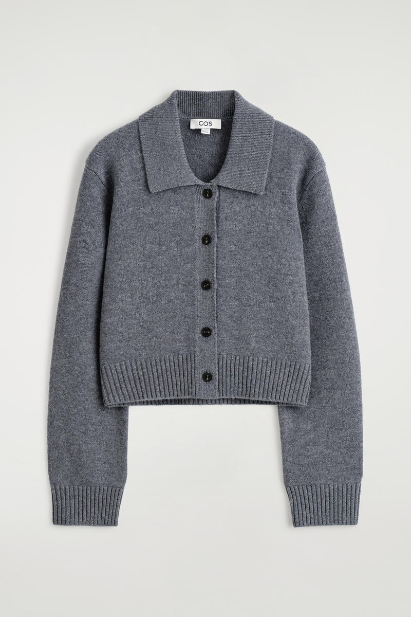 COLLARED MERINO WOOL CARDIGAN 襟付きメリノウールカーディガン