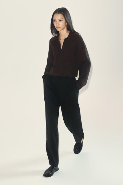 COS クロップドニットメリノウールジャケット