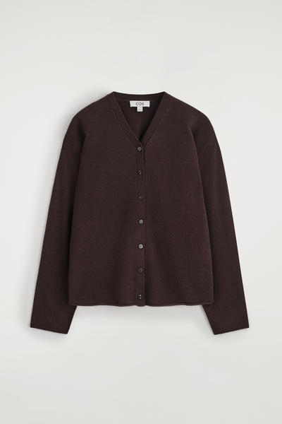 COS メリノウールVネックカーディガン