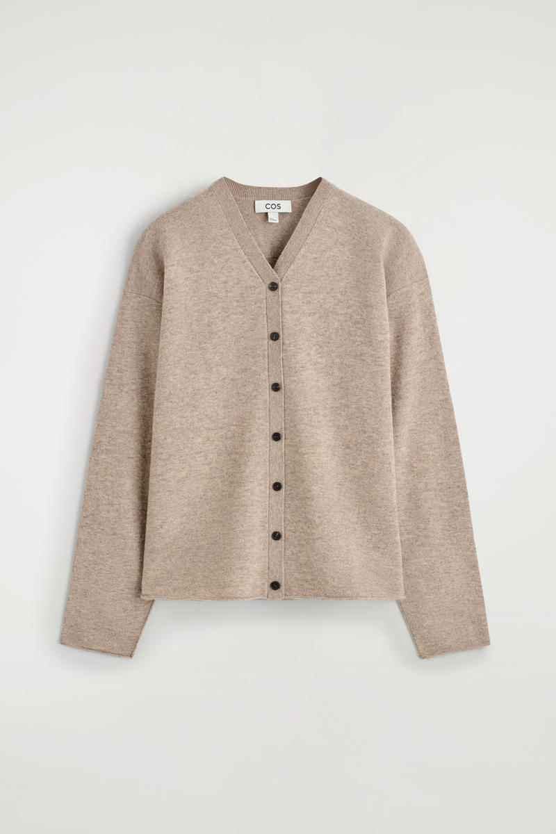 COS メリノウールVネックカーディガン