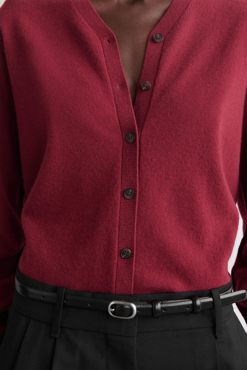 COS メリノウールVネックカーディガン