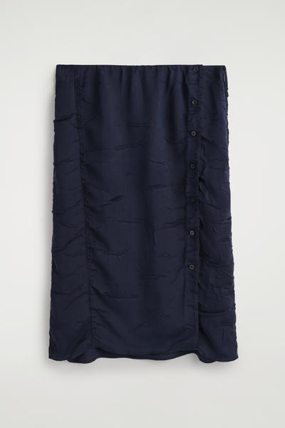 COS ギャザー入りシワ加工ミディスカート