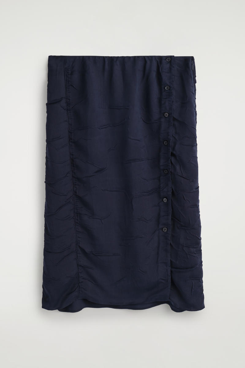 COS ギャザー入り シワ加工ミディスカート