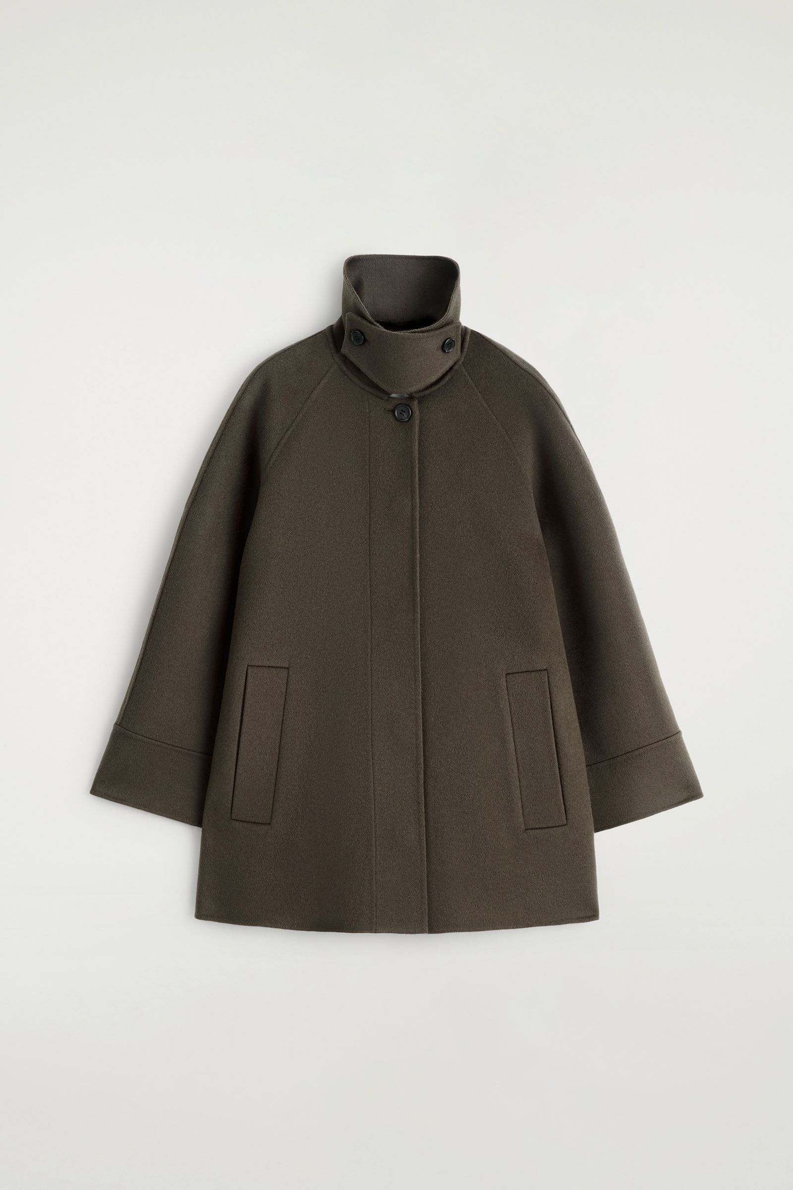 FUNNEL-NECK DOUBLE-FACED WOOL SHORT COAT ファネルネックダブル