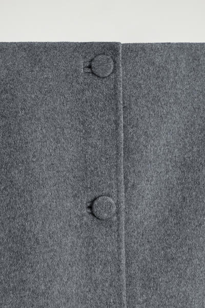 COS ボタン付き ダブルフェイスウール ミニスカート