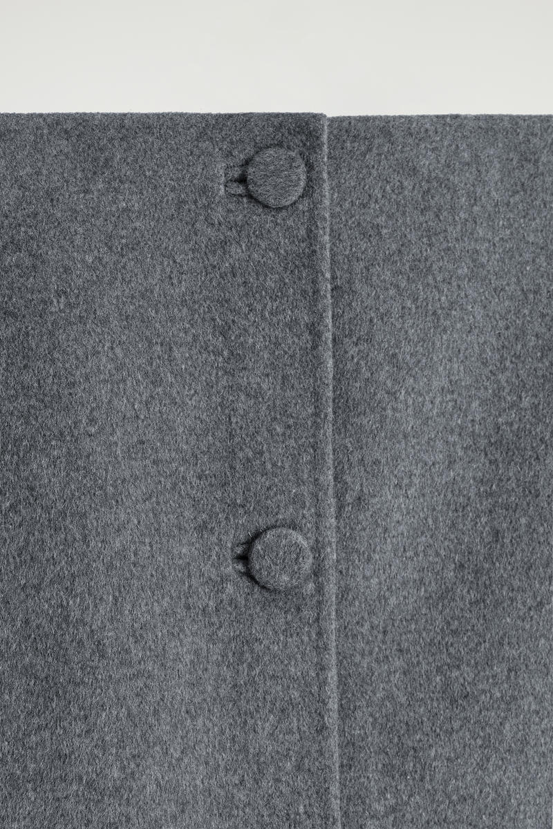 COS ボタン付き ダブルフェイスウール ミニスカート