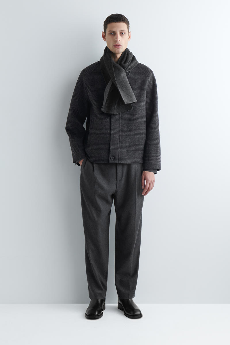 DOUBLE-FACED WOOL SCARF ダブルフェイスウールマフラー グレー｜COS