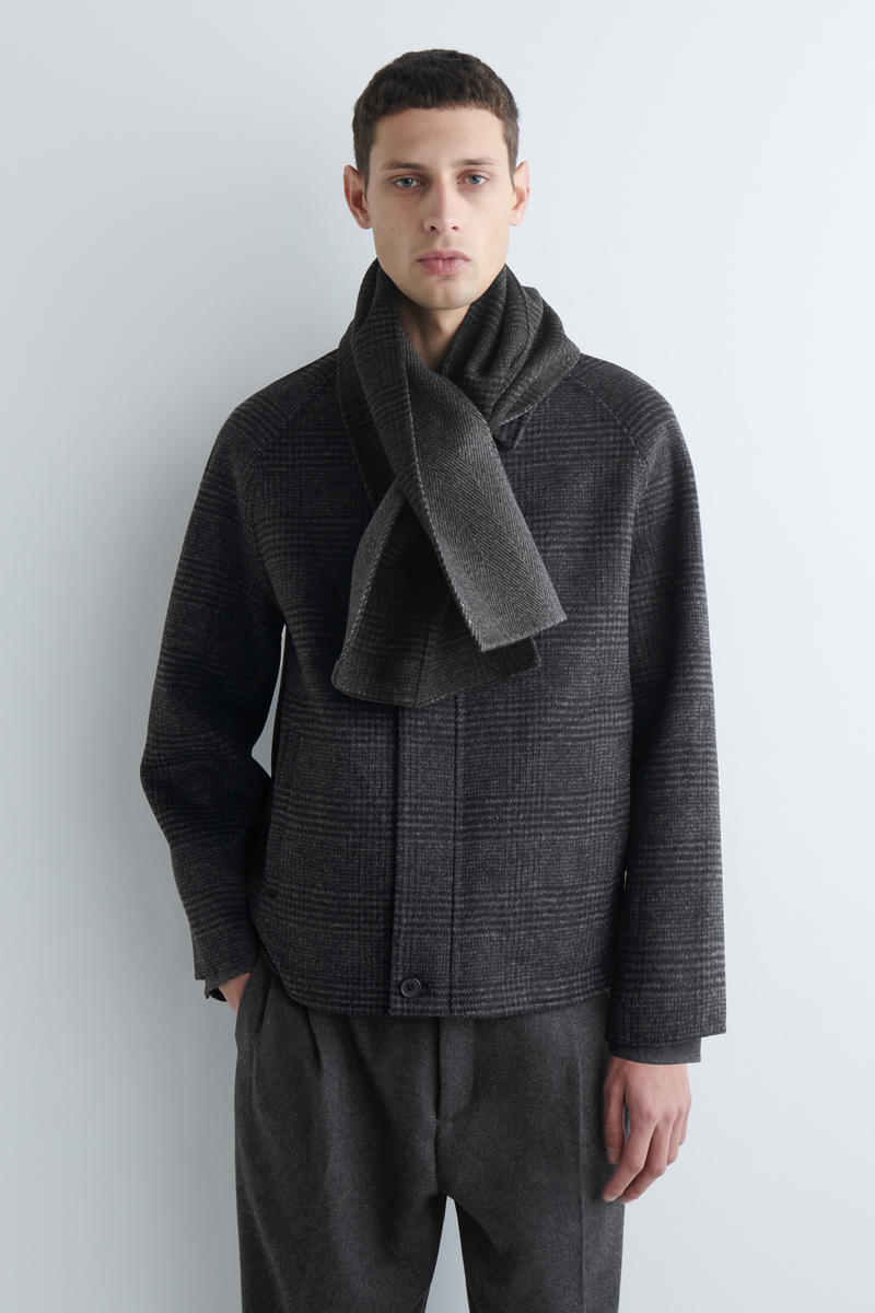 DOUBLE-FACED WOOL SCARF ダブルフェイスウールマフラー グレー｜COS