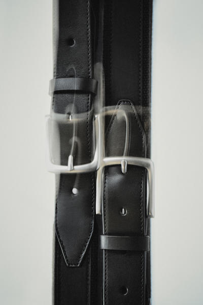 COS レザートリム付きウェビングベルト