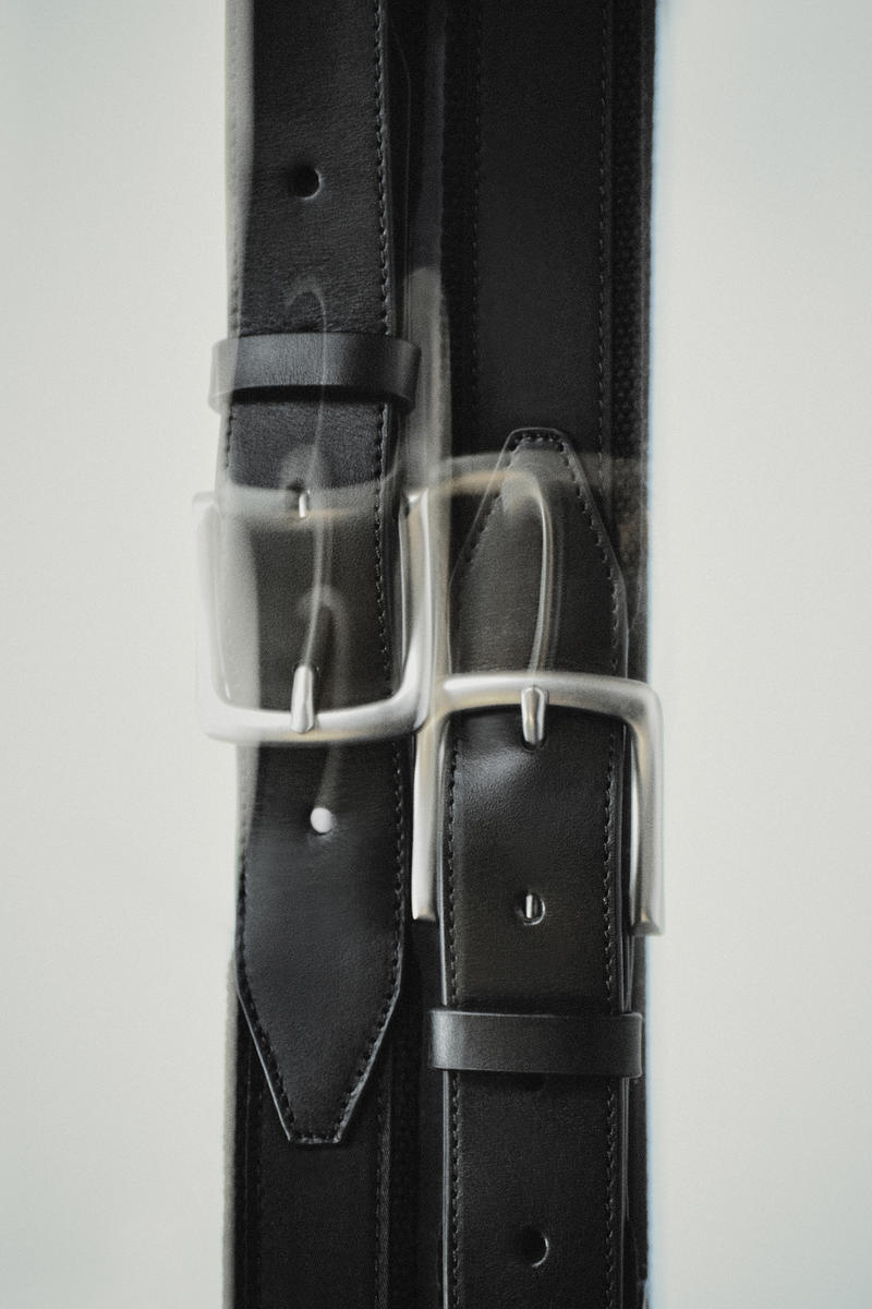 COS レザートリム付きウェビングベルト