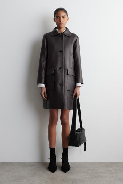 COS テクスチャード シングルブレストコート