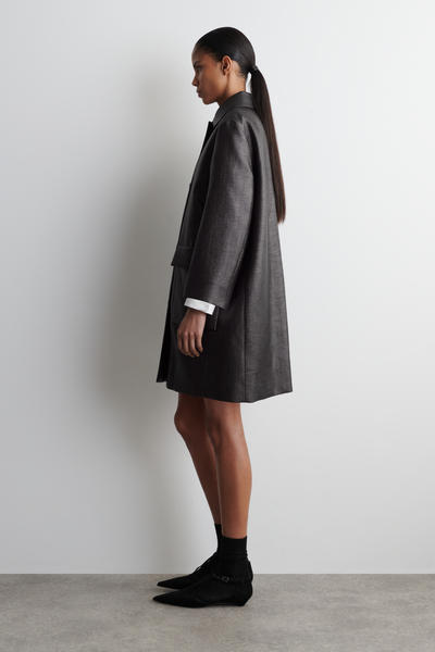 COS テクスチャード シングルブレストコート