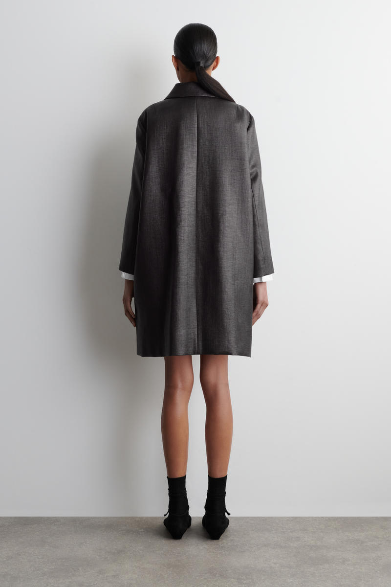 COS テクスチャード シングルブレストコート