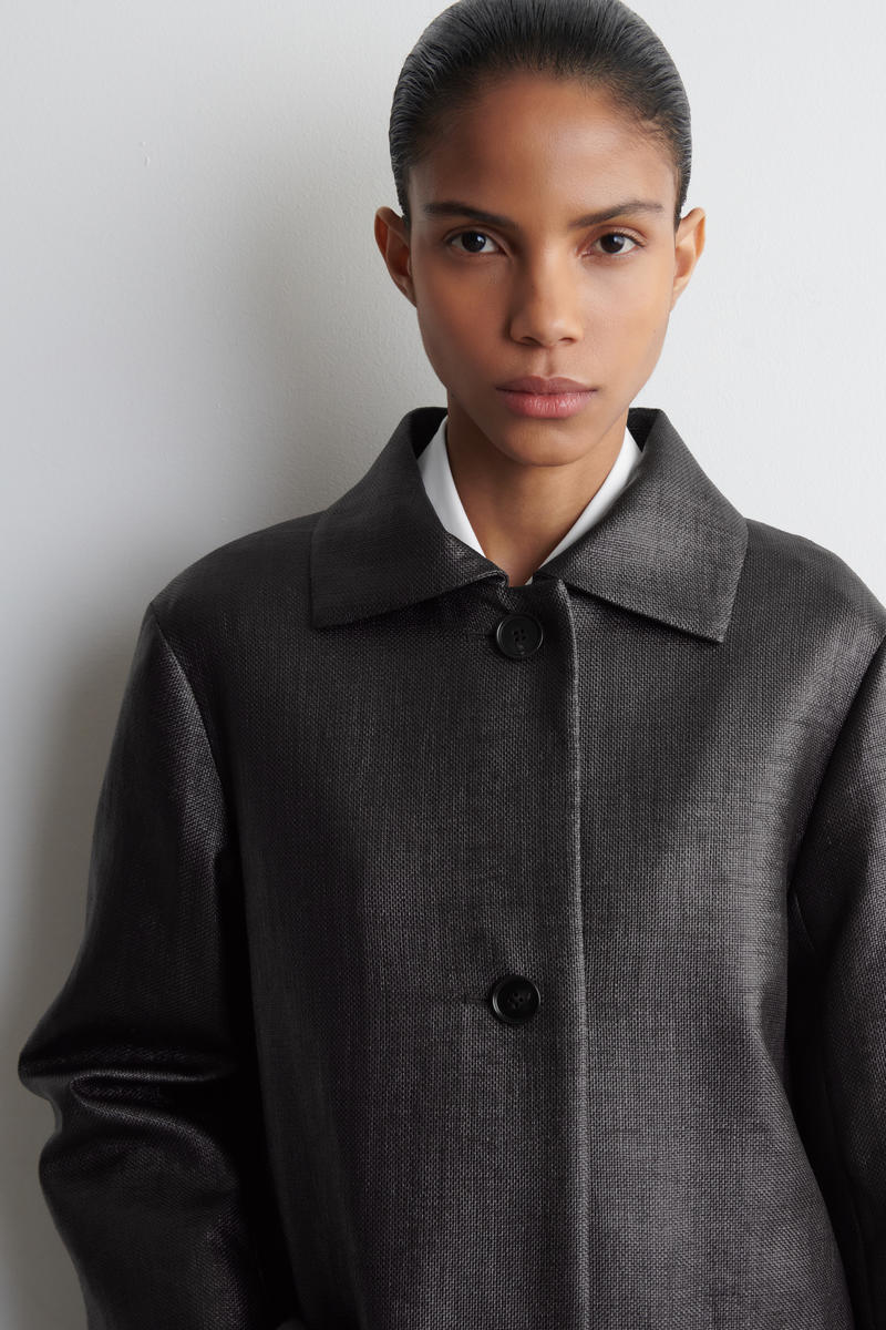 COS テクスチャード シングルブレストコート