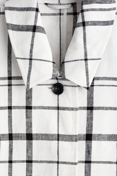 COS チェック リネンジャケット