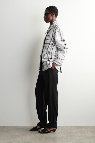 COS チェック リネンジャケット