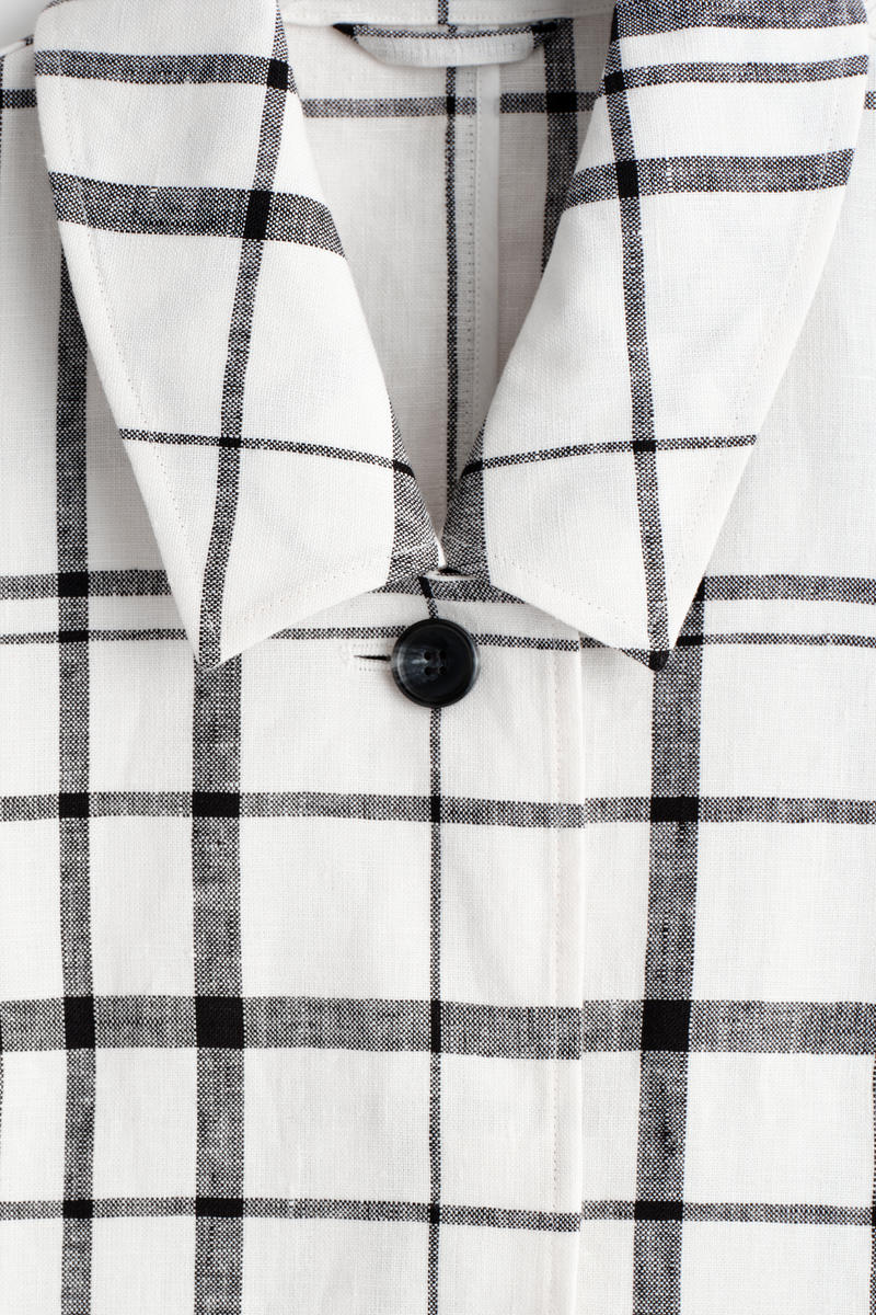 COS チェック リネンジャケット