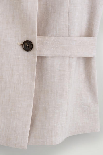 COS ショールカラー ベルト付きリネンウエストコート