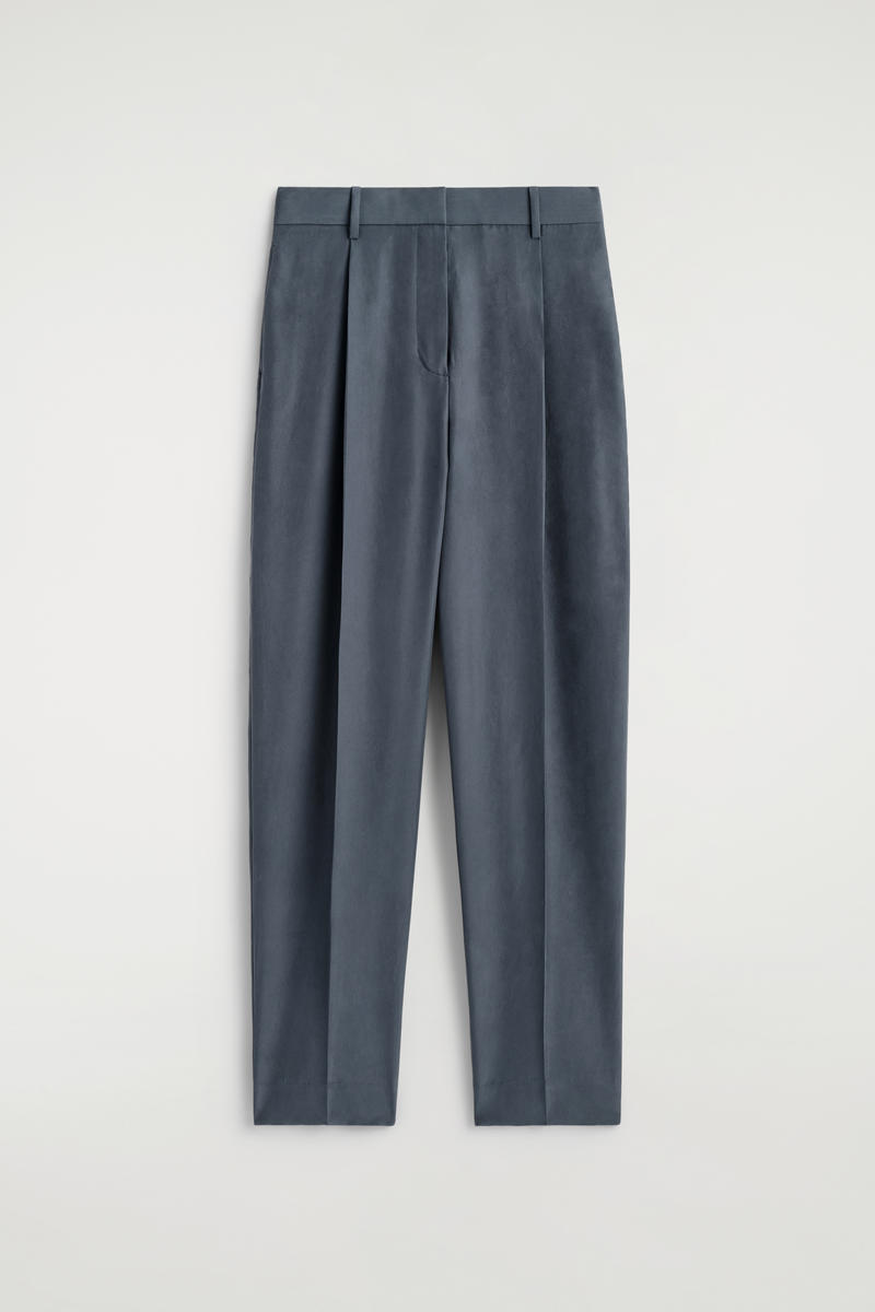 COS シワ加工シルク ストレートパンツ