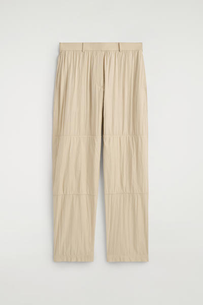 COS シワ加工シルク ストレートレッグパンツ