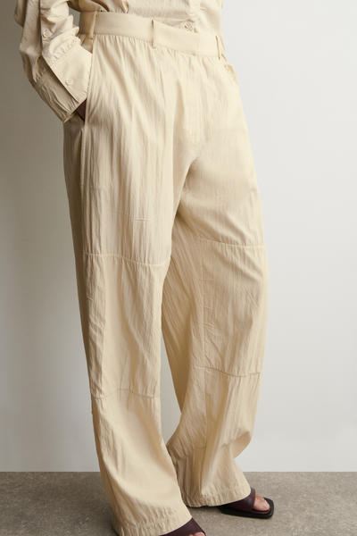 COS シワ加工シルク ストレートレッグパンツ