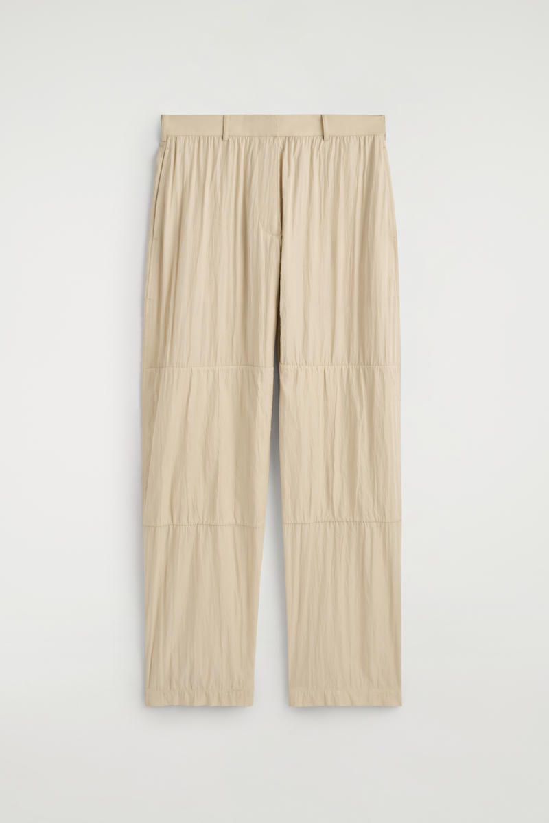 COS シワ加工シルク ストレートレッグパンツ