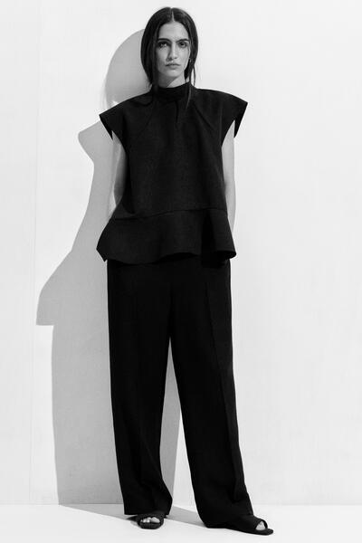 COS テーラードリネンブレンドストレートレッグパンツ