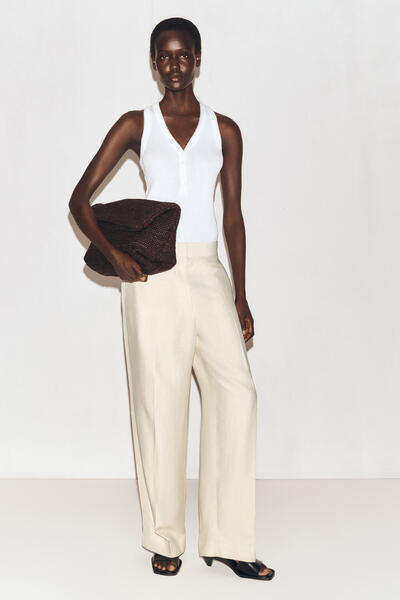 COS テーラードリネンブレンドストレートレッグパンツ